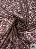 Floral Burnout Silk-Rayon Chiffon - Dark Brown
