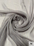 Solid Silk Chiffon with Gold Lurex Pinstripes - Dove Grey / Gold