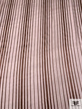 French Satin Striped Burnout Silk Chiffon - Classic Brown