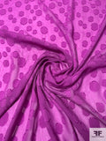 Circle Pattern Clip Silk Chiffon - Mardi Gras Purple