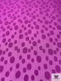 Circle Pattern Clip Silk Chiffon - Mardi Gras Purple