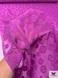 Circle Pattern Clip Silk Chiffon - Mardi Gras Purple