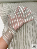 Satin Striped Silk Chiffon - Light Sage