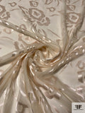 Graphic Floral Burnout Silk-Rayon Chiffon - Blush Champagne