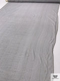 Solid Silk Chiffon with Gold Lurex Pinstripes - Soft Grey / Gold