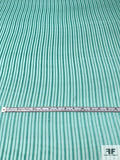 Satin Striped Silk Chiffon - Ocean Green