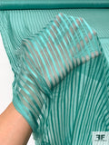 Satin Striped Silk Chiffon - Ocean Green