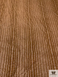 Boxy Satin Striped Chiffon with Lurex Pinstripes - Caramel Brown / Silver