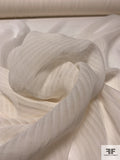 Solid Shadow Striped Silk Chiffon - Off-White