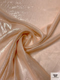 Lurex Pinstriped Silk Chiffon - Nude / Silver