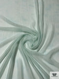 Tie-Dye Printed Stitched and Striped Silk Chiffon - Light Mint
