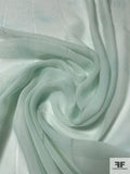 Tie-Dye Printed Stitched and Striped Silk Chiffon - Light Mint