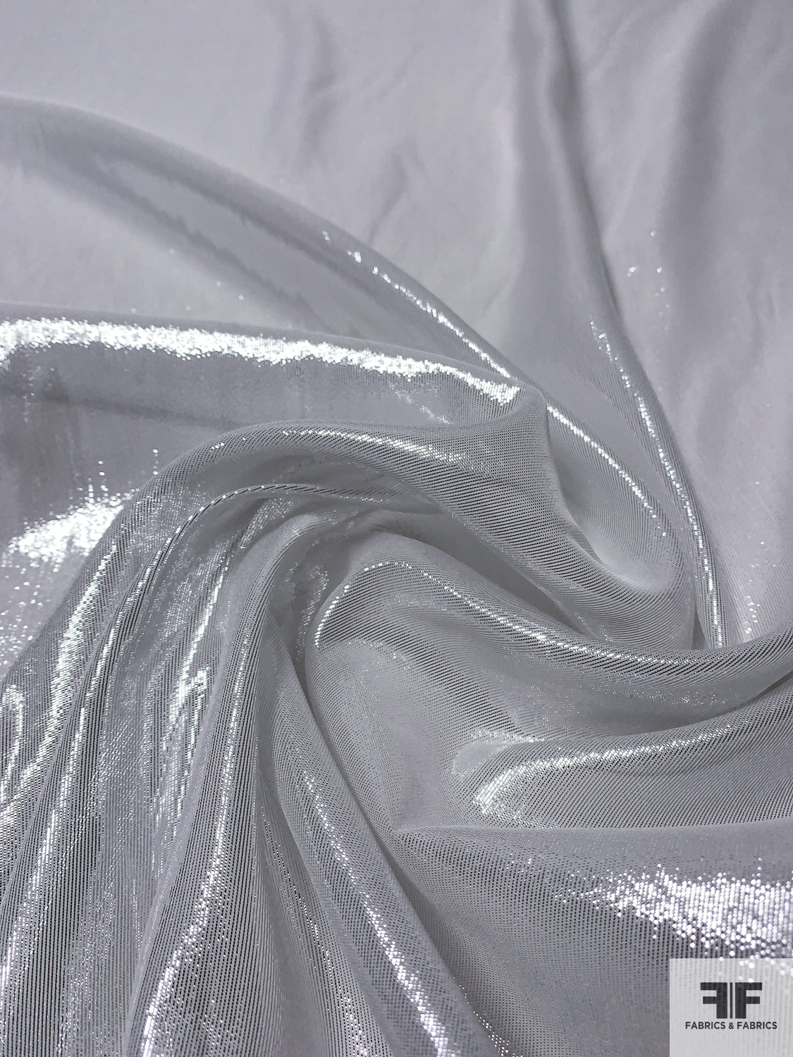 Lurex Pinstriped Silk Chiffon - Silver