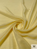 Horizontal Lurex Pinstriped Silk Georgette - Yellow / Gold