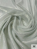 Lurex Pinstriped Silk Chiffon - Grey / Silver / Gold