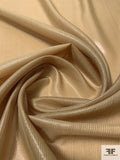 Lurex Striped Satin Silk Chiffon - Metallic Camel