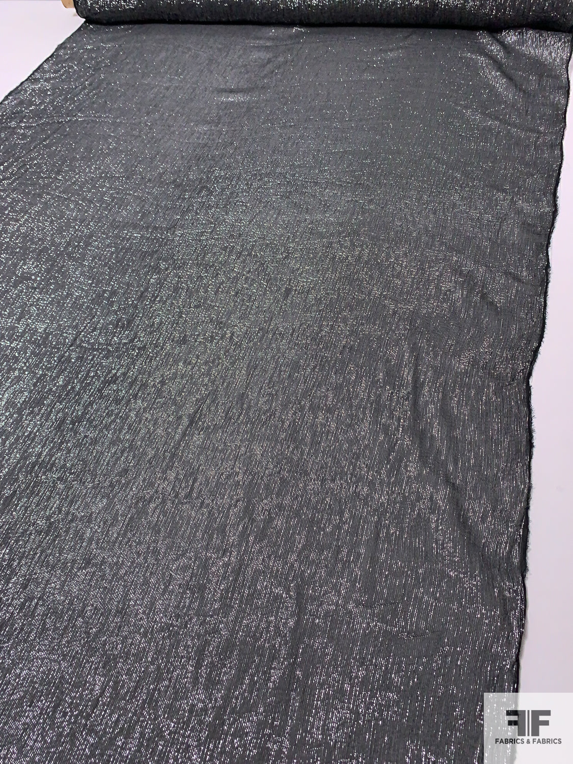 Lurex Pinstriped Silk Chiffon - Black / Silver