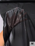 Lurex Pinstriped Silk Chiffon - Black