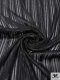 Satin Striped Silk Chiffon - Black