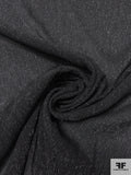 Solid Crinkled Metallic Silk Chiffon - Black