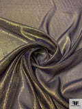 Solid Lurex Pinstriped Silk Chiffon - Gold / Navy