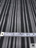French Tone-on-Tone Striped Lightly Textured Silk Chiffon - Black