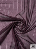 Stitch Striped Silk Chiffon - Plum