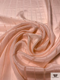 Stitch Striped Silk Crepe de Chine - Peach-Blush