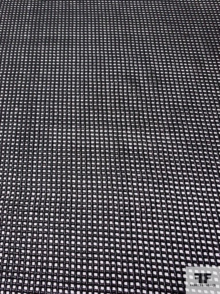 Windowpane Grid Waxy-Finished Guipure Lace - Black | FABRICS & FABRICS ...