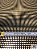 Gold Foil Circles Printed on Polyester Chiffon - Gold / Black
