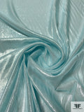 Solid Silk Chiffon with Lurex Pinstripes - Clearwater Blue / Silver