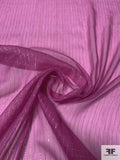 Crinkled Silk Chiffon with Lurex Pinstripes - Orchid / Gold