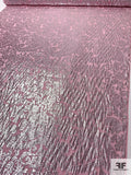 Paisley Metallic Clip Silk Chiffon - Pink / Silver