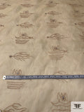 Nautical Embroidered Silk Organza with Plastic Mirrors - Biscotti