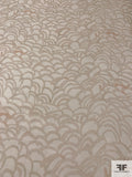 Painterly Hills Printed Silk Organza with Speckly Foil Print - Tan Mist / Ivory / Gold