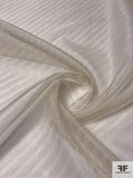 Silk Organza with Gold Lurex  Lines - Off-White / Gold