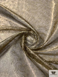 Metallic Organza with Intricate Metallic Thread Embroidery - Antique Gold / Black