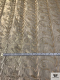 Metallic Organza with Vine Metallic Thread Embroidery - Gold / Black
