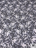 Spotted Design Printed Silk Organza - Navy / Off-White