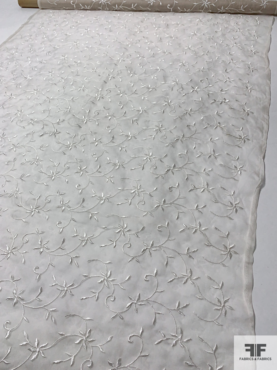 White colour silk organza fabric 2x3 54" wide –