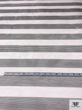 Horizontal Striped Silk Organza - Black / Off-White