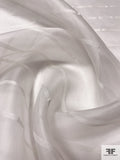 Horizontal Striped Silk Organza - Off-White