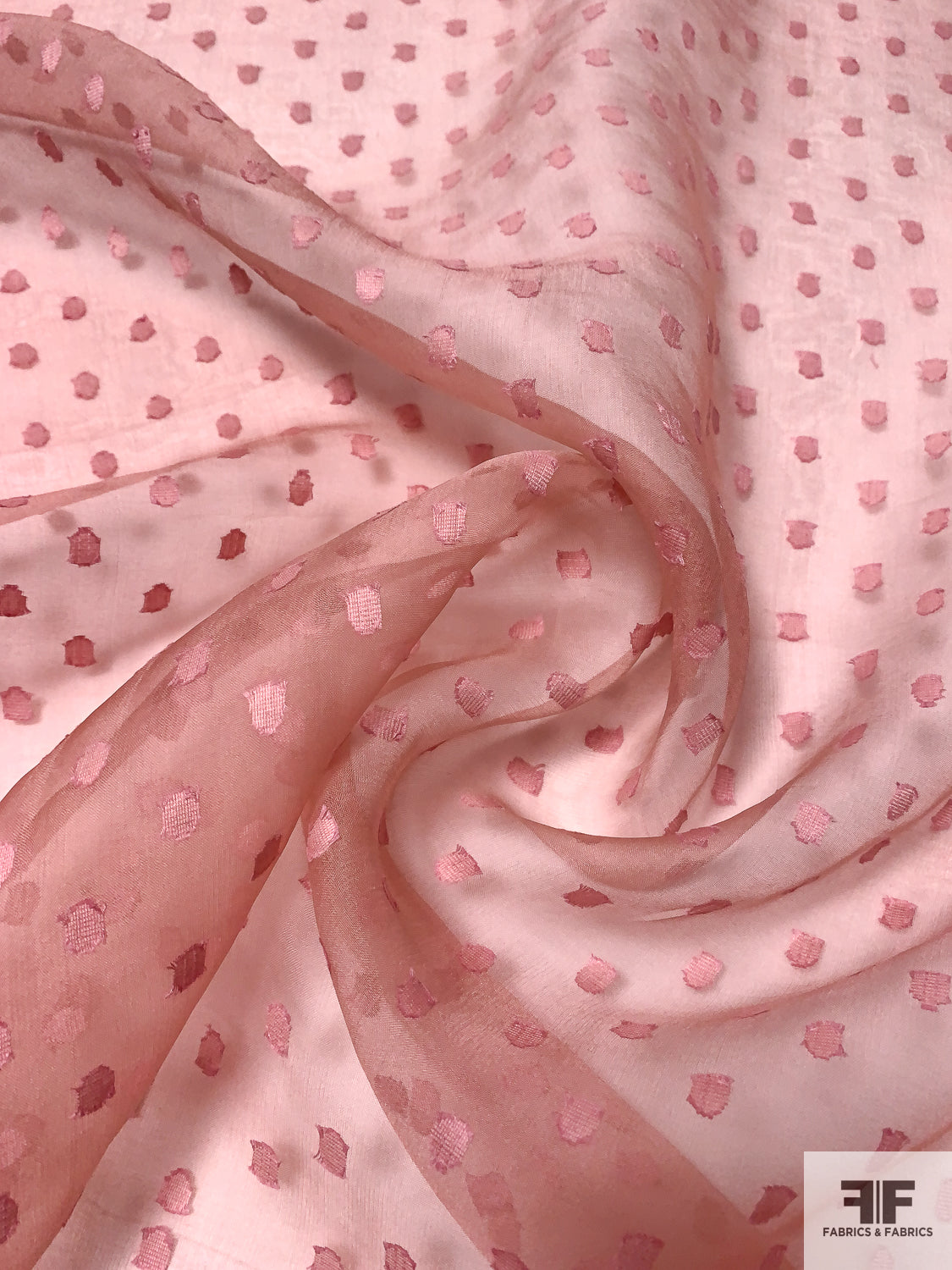 Dot Clip Ombré Silk Organza - Dusty Pink
