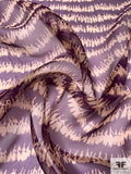Abstract Printed Silk Organza - Purple / Nude
