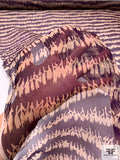 Abstract Printed Silk Organza - Purple / Nude