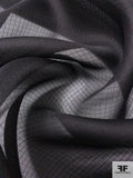 Tone-on-Tone Small Windowpane Silk Organza - Black