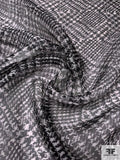Hazy Diagonal Glen Plaid Printed Silk Organza - Black / White / Grey