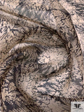 Floral Bundles Printed Silk Organza - Beige / Black