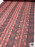 Ethnic-Inspired Printed Silk Organza - Red / Black / Blush