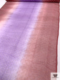 Clipped Polka Dot Ombré Silk Organza - Violet / Dusty Red / White